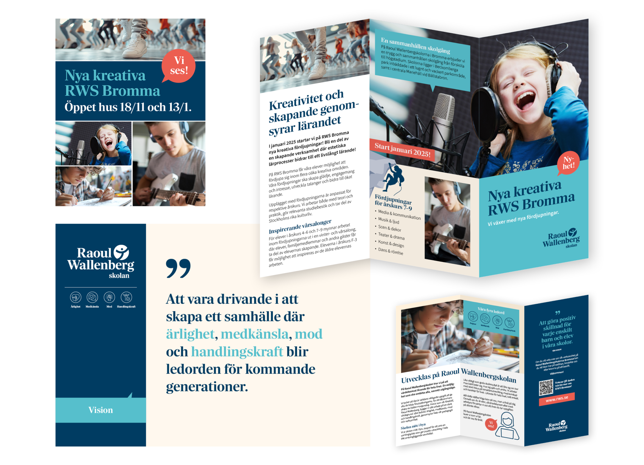 Broschyr och andra implementeringar av Raoul Wallenbergs nya grafisk profil