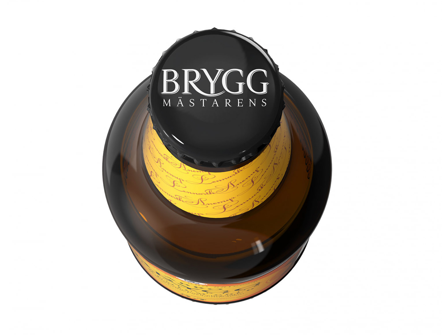 Produktbild för Bryggmästarens öl. Bilden visar en glasflaska från ovansidan.