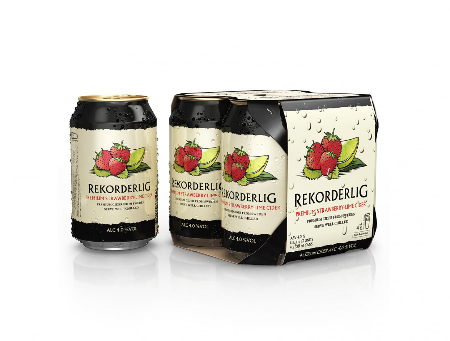 Produktbild för Rekorderlig cider med smak av jordgubb och lime