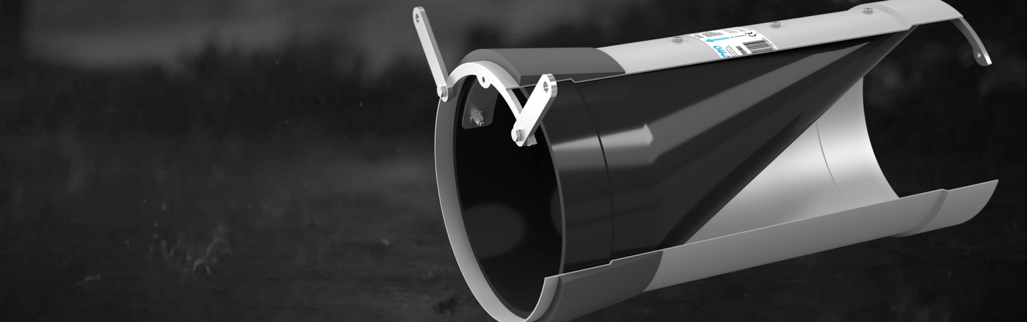 3D renderad produktbild som har en genomskärning